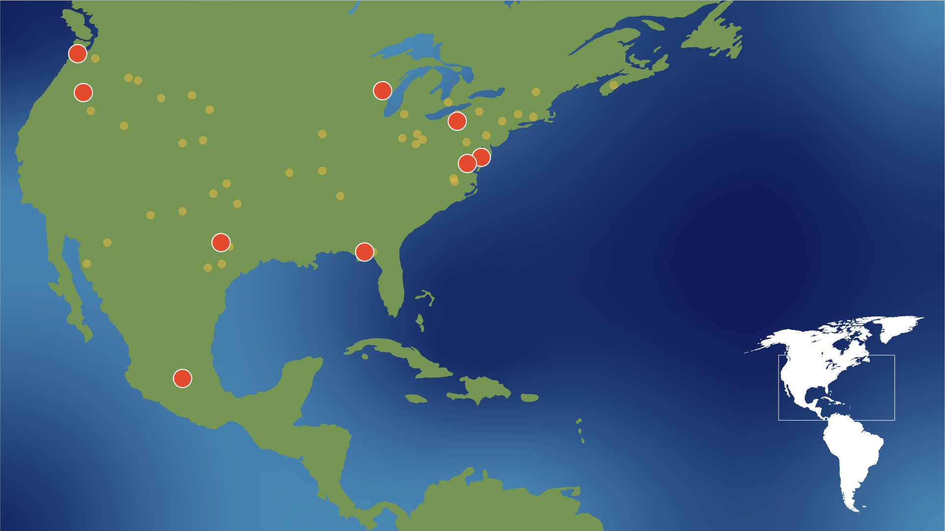 Pre-Clovis sites shown on a map of the United States